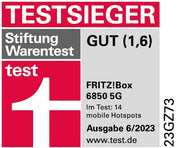 FRITZ!Box 6850 5G – LTE/5G-Router mit WLAN AC+N, DECT, USB 3.0 & 4x LAN