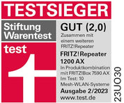 FRITZ!Repeater 1200 AX – Wi-Fi 6 Dualband Repeater mit bis zu 2.400 MBit/s