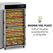 Klarstein Dörrautomat Edelstahl – 4.000-W-Dörrgerät, 48 Edelstahl-Einlegeböden, 30–90 °C, 24-Stunden-Timer, 6 Ventilatoren, 2 Trockenkammern, 50–55 dB, ideal für Obst, Gemüse, Fleisch, Kräuter, Silber