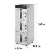 Klarstein Dörrautomat Edelstahl – 4.000-W-Dörrgerät, 48 Edelstahl-Einlegeböden, 30–90 °C, 24-Stunden-Timer, 6 Ventilatoren, 2 Trockenkammern, 50–55 dB, ideal für Obst, Gemüse, Fleisch, Kräuter, Silber