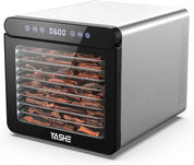 YASHE Stainless Steel Dehydrator with Digital Control (Temperature up to 75°C, Timer up to 48 Hours), 9 Trays Dehydrator for Fruit and Vegetables, Rear Fan for 360° Air Circulation, 800 W