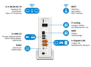 AVM FRITZ!Box 6590 Cable WLAN AC+N (DOCSIS 3.0, Dual-WLAN 1.733 Mbit/s + 800 Mbit/s, VoIP)