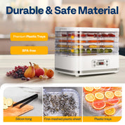 VIVOHOME Dörrautomat mit 8 Einlegefächern 400W BPA frei Dörrgerät mit Temperaturregler von 35°C bis 70°C inkl.72H Timer und Rezept für Fleisch,Obst,Haustier-Leckereiene