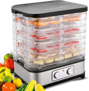 Dehydrator Dehydrator with Temperature Control, 8 Levels Removable Dehydrator, Temperature Control 35-70°C for Meat, Fruits, Vegetables and Nuts, 400 W, Button, BPA-Free