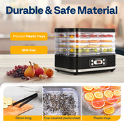 VIVOHOME Dörrautomat mit 8 Einlegefächern 400W BPA frei Dörrgerät mit Temperaturregler von 35°C bis 70°C inkl.72H Timer und Rezept für Fleisch,Obst,Haustier-Leckereiene