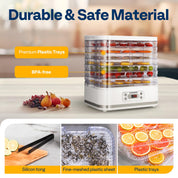 VIVOHOME Dörrautomat mit 8 Einlegefächern 400W BPA frei Dörrgerät mit Temperaturregler von 35°C bis 70°C inkl.72H Timer und Rezept für Fleisch,Obst,Haustier-Leckereiene